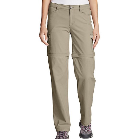 Eddie Bauer Travex Horizon Cargo Convertible Pants - Khaki - 10